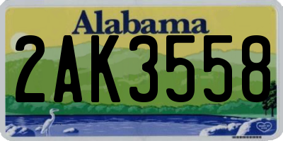 AL license plate 2AK3558