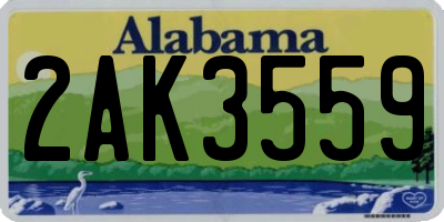 AL license plate 2AK3559