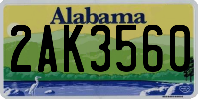 AL license plate 2AK3560