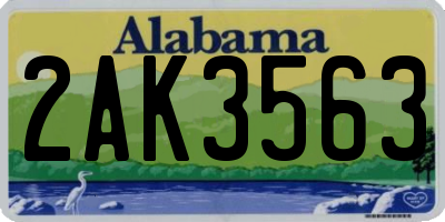 AL license plate 2AK3563