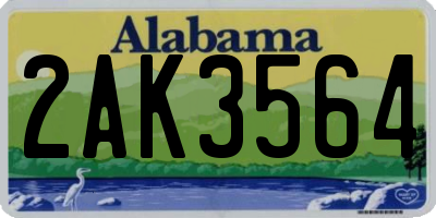 AL license plate 2AK3564