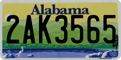 AL license plate 2AK3565