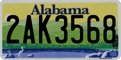 AL license plate 2AK3568