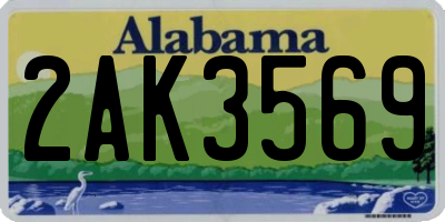 AL license plate 2AK3569