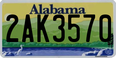 AL license plate 2AK3570