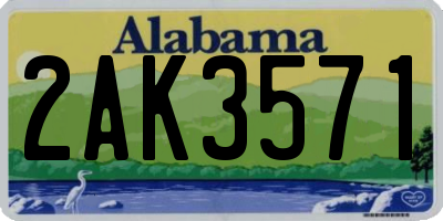 AL license plate 2AK3571