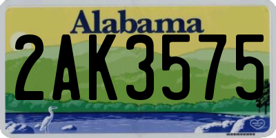 AL license plate 2AK3575