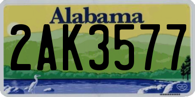 AL license plate 2AK3577