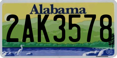 AL license plate 2AK3578