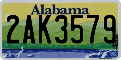 AL license plate 2AK3579