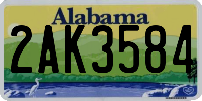AL license plate 2AK3584