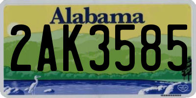 AL license plate 2AK3585