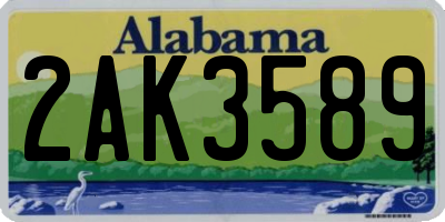 AL license plate 2AK3589