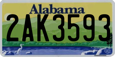 AL license plate 2AK3593