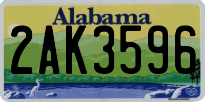 AL license plate 2AK3596