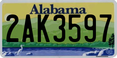 AL license plate 2AK3597