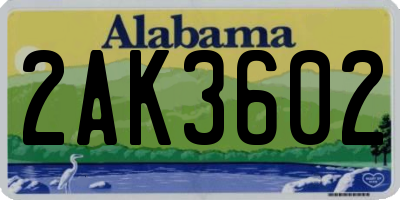 AL license plate 2AK3602
