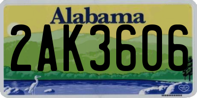 AL license plate 2AK3606