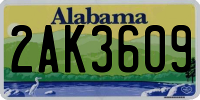 AL license plate 2AK3609