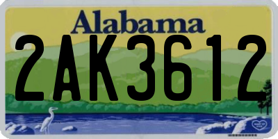 AL license plate 2AK3612