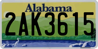 AL license plate 2AK3615