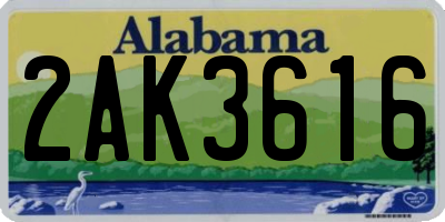 AL license plate 2AK3616