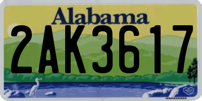 AL license plate 2AK3617