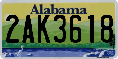 AL license plate 2AK3618