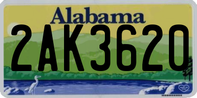 AL license plate 2AK3620