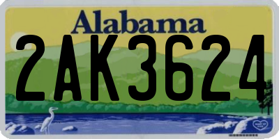 AL license plate 2AK3624