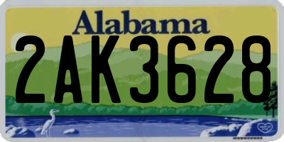 AL license plate 2AK3628