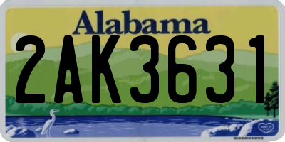 AL license plate 2AK3631