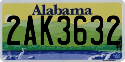 AL license plate 2AK3632