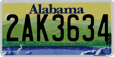 AL license plate 2AK3634