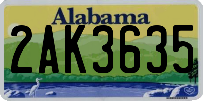 AL license plate 2AK3635