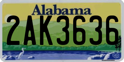 AL license plate 2AK3636