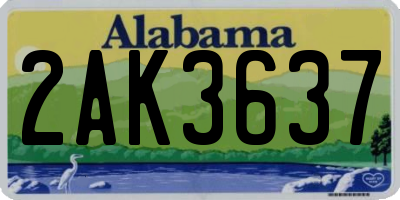 AL license plate 2AK3637