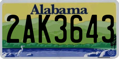 AL license plate 2AK3643