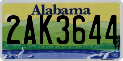 AL license plate 2AK3644