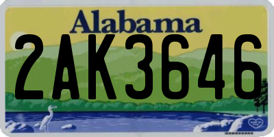 AL license plate 2AK3646