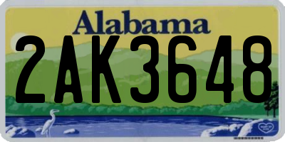 AL license plate 2AK3648