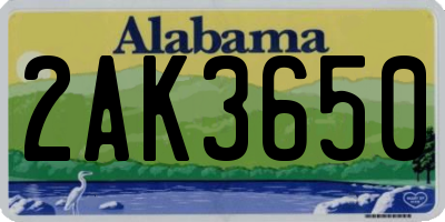 AL license plate 2AK3650