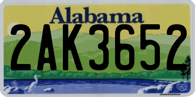 AL license plate 2AK3652