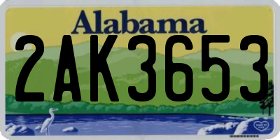 AL license plate 2AK3653