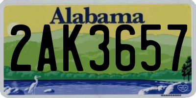 AL license plate 2AK3657