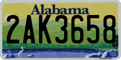 AL license plate 2AK3658