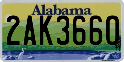 AL license plate 2AK3660