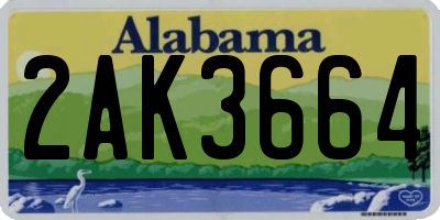 AL license plate 2AK3664