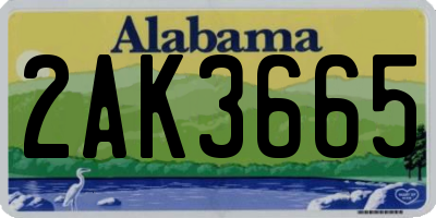 AL license plate 2AK3665