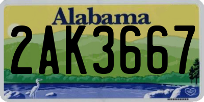 AL license plate 2AK3667